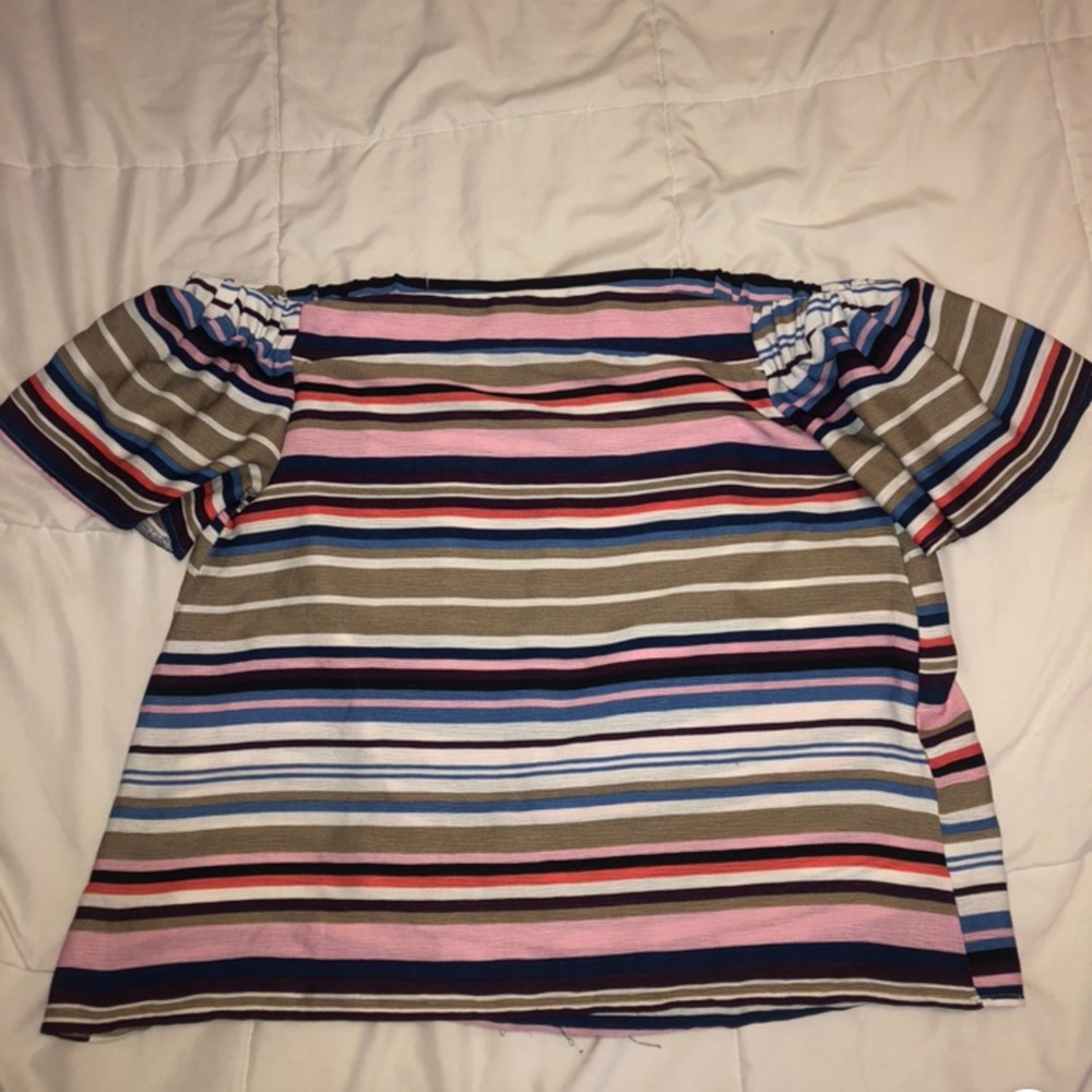 Striped Off The Shoulder Blouse